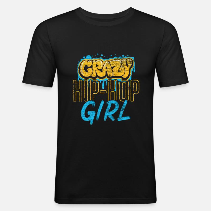 Hip Hop Mädchen - Männer Slim Fit T-Shirt - Schwarz