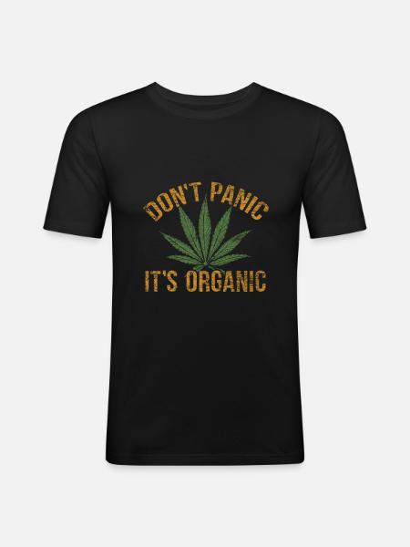 cannabis - Men's Slim Fit T-Shirt - black