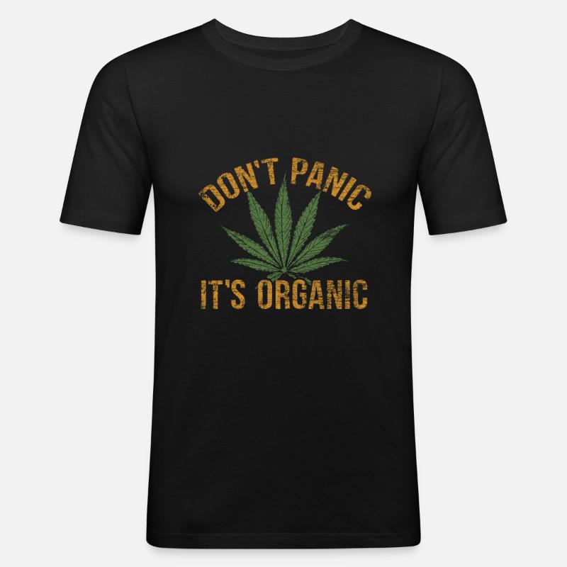 Cannabis - Männer Slim Fit T-Shirt - Schwarz