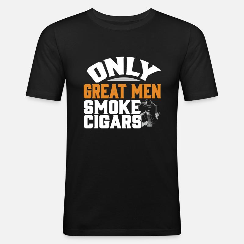 Zigarren - Männer Slim Fit T-Shirt - Schwarz
