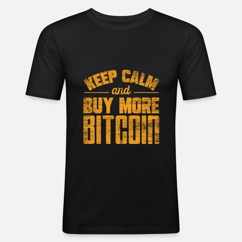 Bitcoin - Männer Slim Fit T-Shirt - Schwarz