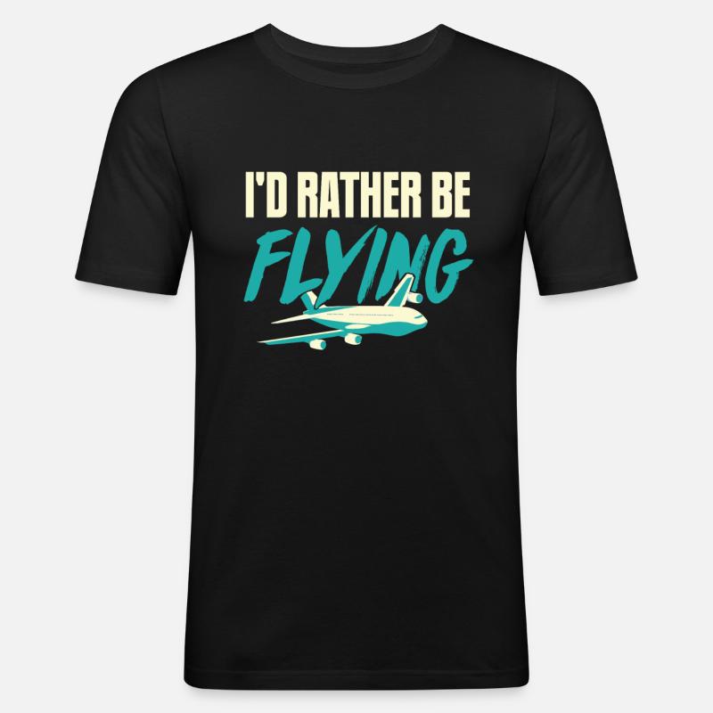 Pilot - Männer Slim Fit T-Shirt - Schwarz