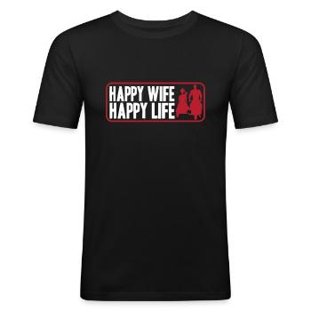 wedding - Men's Slim Fit T-Shirt - black - Front - Nik (191cm)