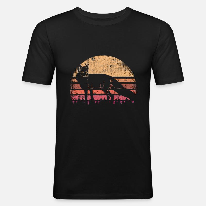 Fuchs - Männer Slim Fit T-Shirt - Schwarz