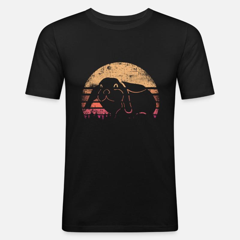 Kaninchen - Männer Slim Fit T-Shirt - Schwarz