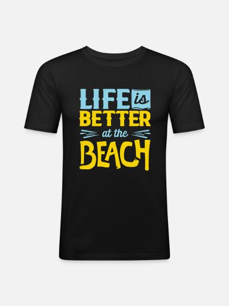 Beach - Men's Slim Fit T-Shirt - black