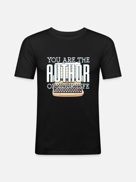 author - Men's Slim Fit T-Shirt - black
