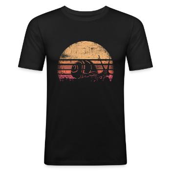 slug - Men's Slim Fit T-Shirt - black - Front - Nik (191cm)