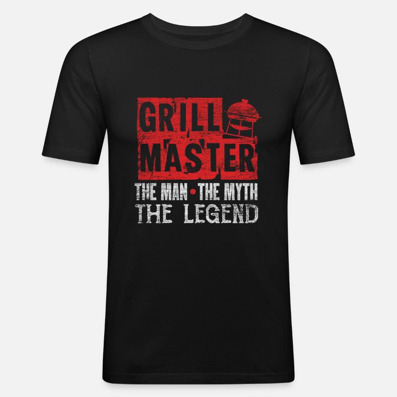 Grill master grilling - Men's Slim Fit T-Shirt - black