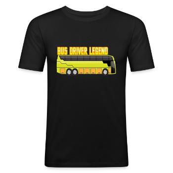 bus buses bus driver travel heartbeat travel holiday - Men's Slim Fit T-Shirt - black - Front - Nik (191cm)