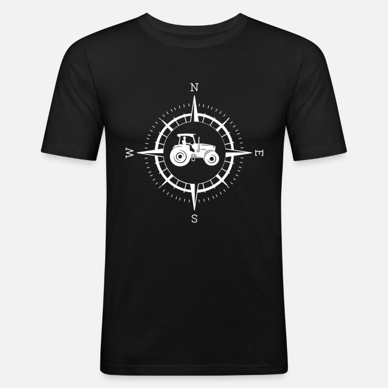 Compass and Agriculture - - Men's Slim Fit T-Shirt - black