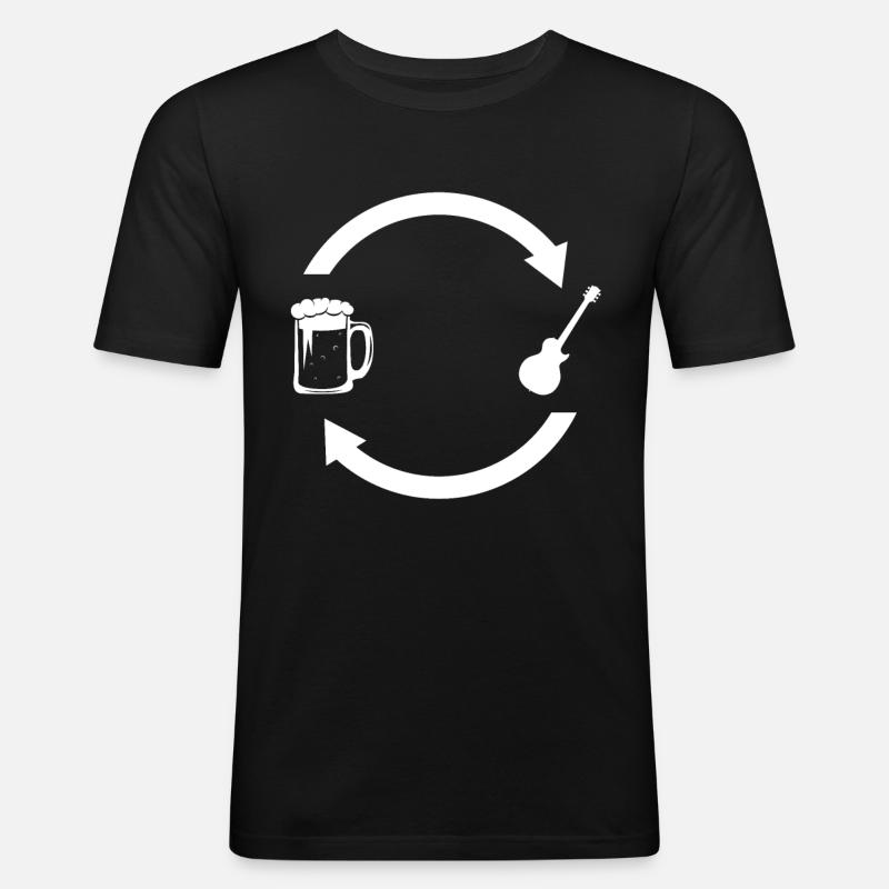 Beer load arrows and guitar - - Men's Slim Fit T-Shirt - black
