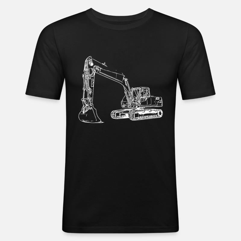 Bagger Baumaschine - Männer Slim Fit T-Shirt - Schwarz