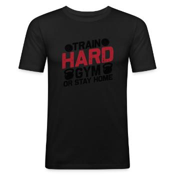 Training Fitness Sport - Männer Slim Fit T-Shirt - Schwarz - Vorne - Nik (191cm)