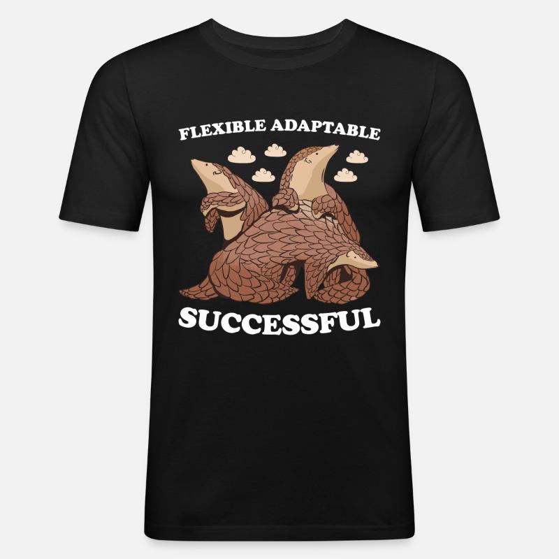 Flexible Adaptable Successful Pangolin - Men's Slim Fit T-Shirt - black