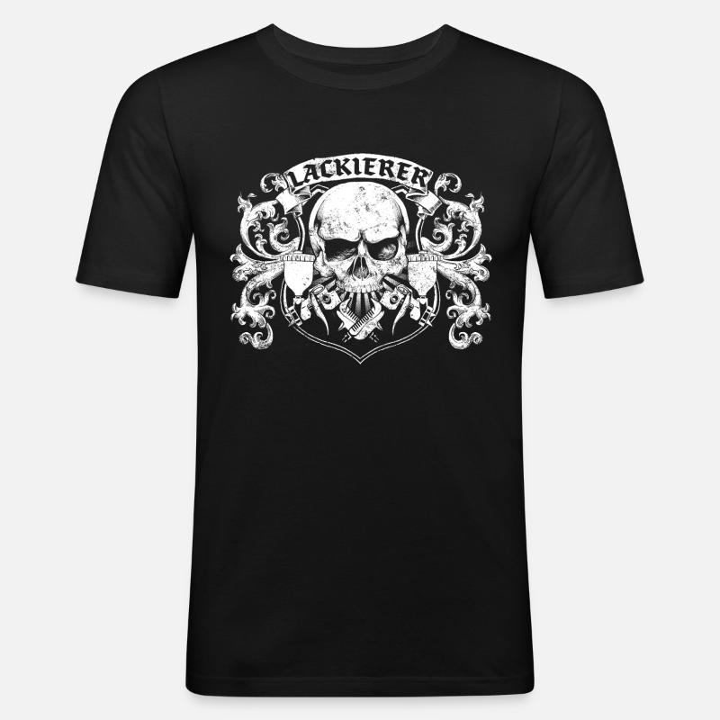 Lackierer Wappen - Männer Slim Fit T-Shirt - Schwarz