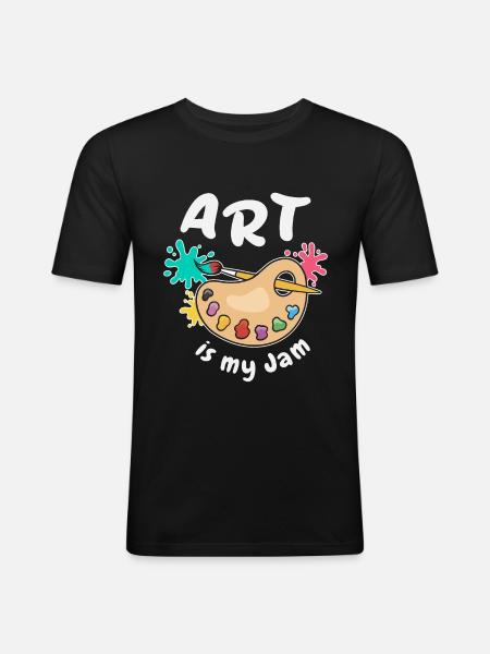 Art Is My Jam - Men's Slim Fit T-Shirt - black