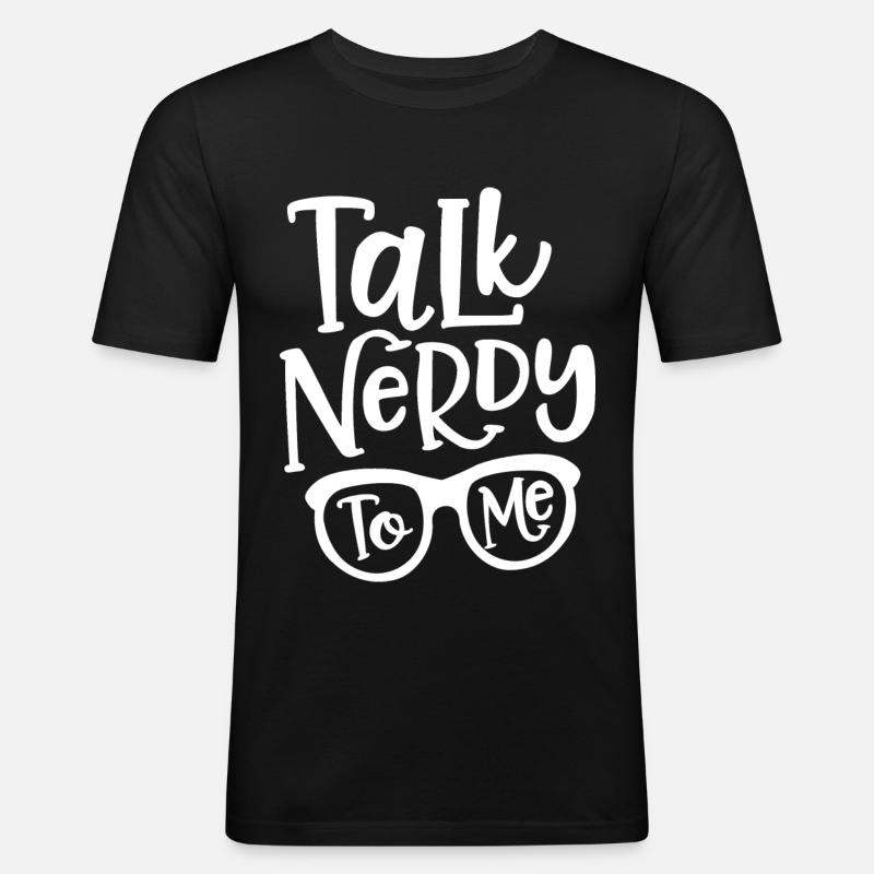 Nerd - Männer Slim Fit T-Shirt - Schwarz