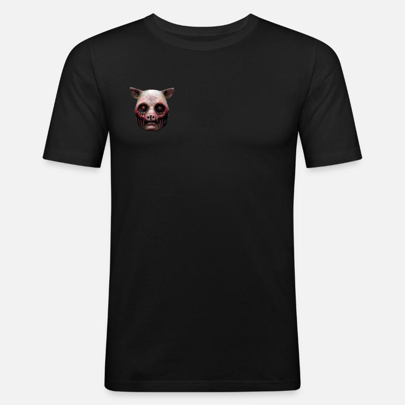 Pigface - Männer Slim Fit T-Shirt - Schwarz