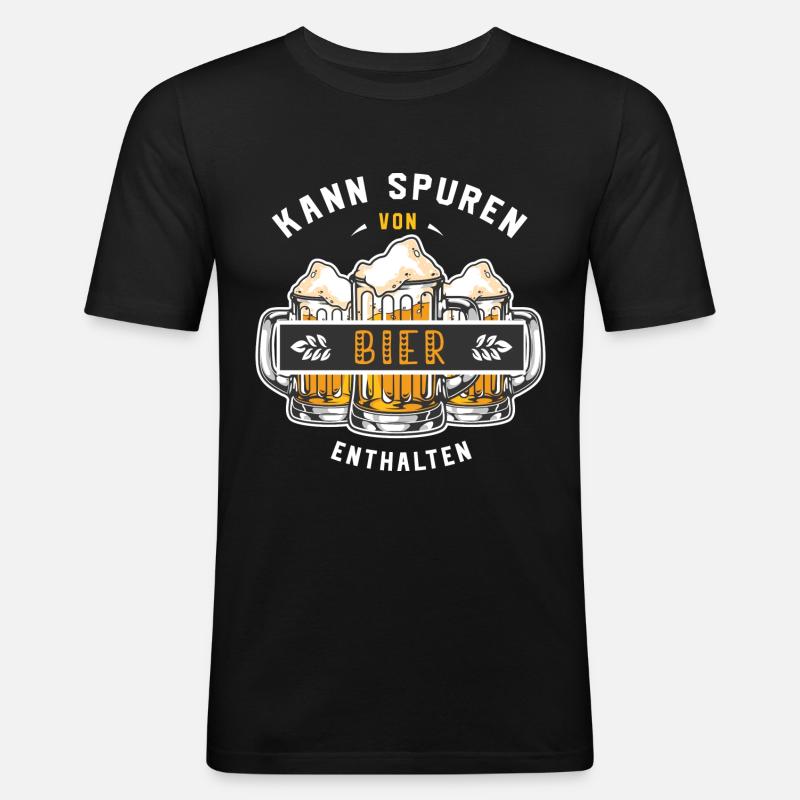 Bier - Männer Slim Fit T-Shirt - Schwarz