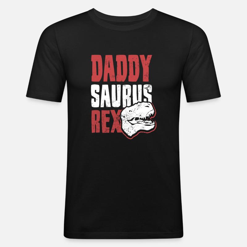 Pappasaurus Rez Daddy Gift - T-shirt près du corps Homme - noir