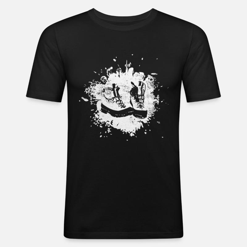 Spritzer - Wanderschuhe - (2) - Männer Slim Fit T-Shirt - Schwarz