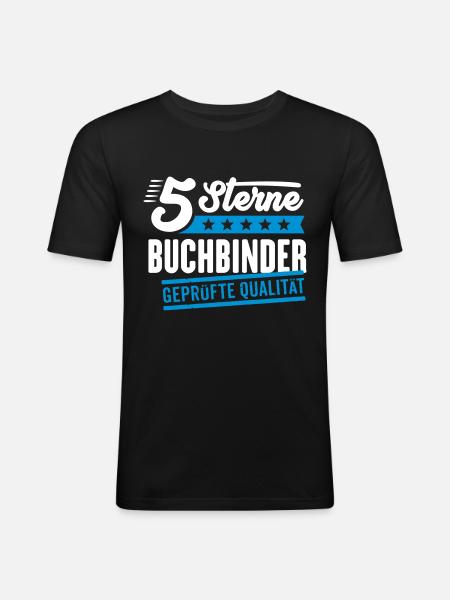 5Sterne Buchbinder - Männer Slim Fit T-Shirt - Schwarz