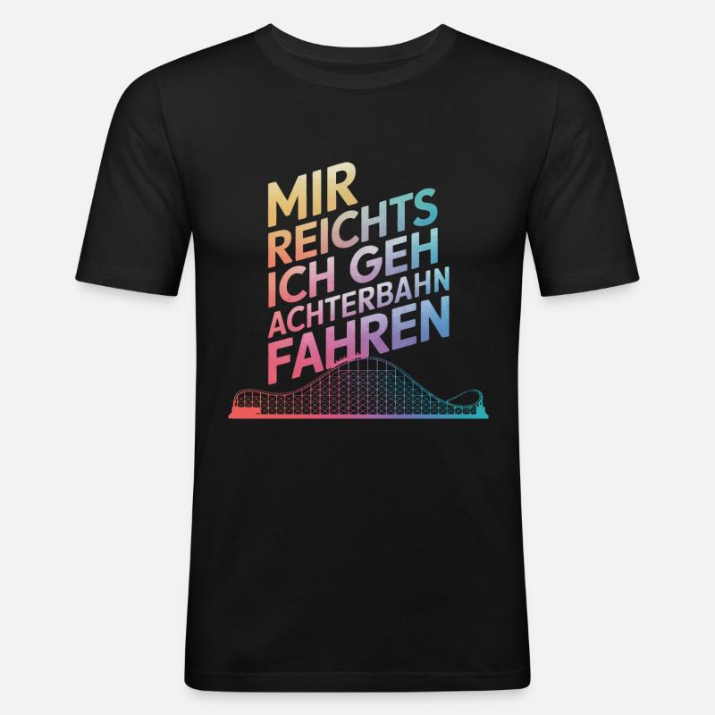 Achterbahn Freizeitpark Roller Coaster - Männer Slim Fit T-Shirt - Schwarz