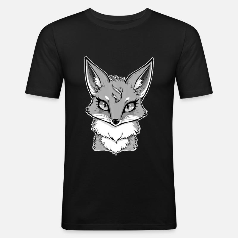 Grauer Fuchs - Männer Slim Fit T-Shirt - Schwarz