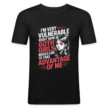 Goth Girl Sarcastic Goth Mommy Quote - Männer Slim Fit T-Shirt - Schwarz - Vorne - Nik (191cm)