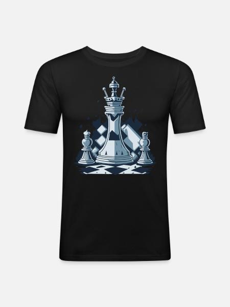 Échecs - T-shirt près du corps Homme - noir