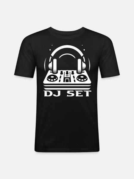 DJ Set - Men's Slim Fit T-Shirt - black