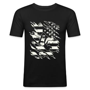 Skydive Skydiving Skydiver Skydiving - Men's Slim Fit T-Shirt - black - Front - Nik (191cm)