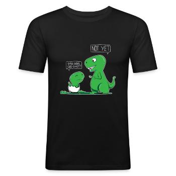 Atheismus Atheist Wissenschaft Dinosaurier Science - Männer Slim Fit T-Shirt - Schwarz - Vorne - Nik (191cm)