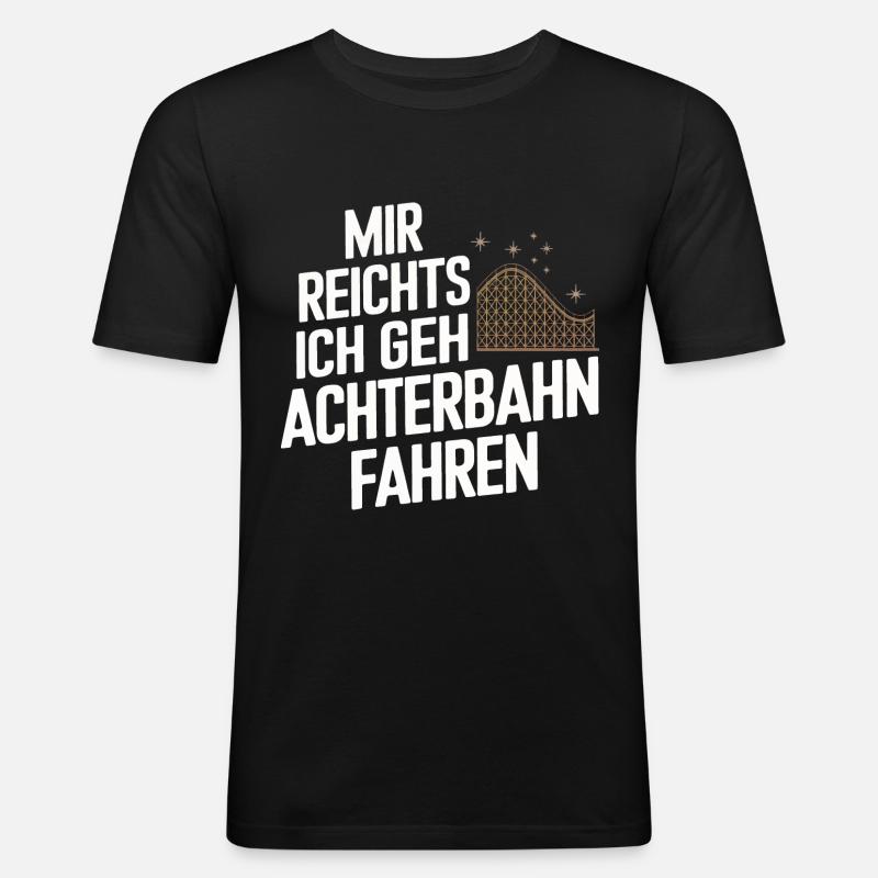 Achterbahn Freizeitpark Roller Coaster - Männer Slim Fit T-Shirt - Schwarz