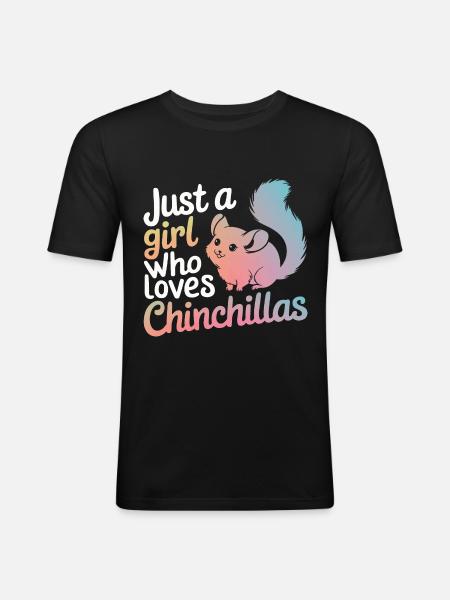 Chinchilla Chinchillas Mouse - Men's Slim Fit T-Shirt - black