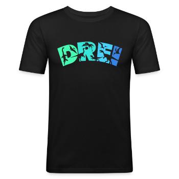Kinder 3 Jahre Dinosaurier 3. Geburtstag Dino - Männer Slim Fit T-Shirt - Schwarz - Vorne - Nik (191cm)