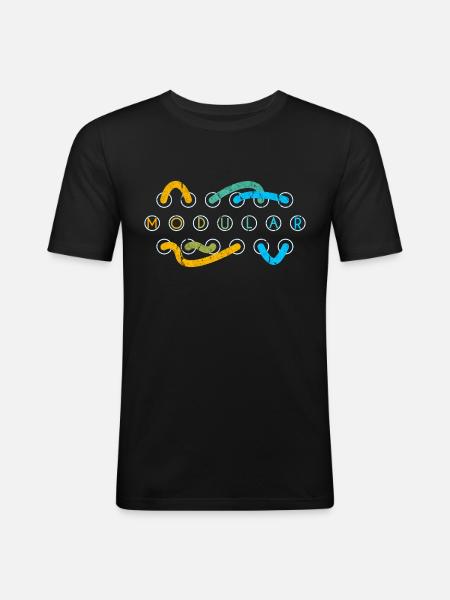 Modular synth patch cable - Men's Slim Fit T-Shirt - black