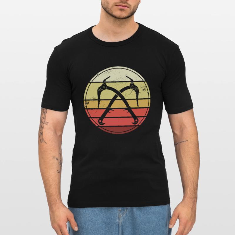 Eisklettern Retro Eispickel Eiskletterer Männer Slim Fit T-Shirt
