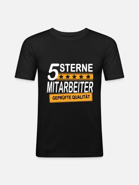Bester Mitarbeiter - Männer Slim Fit T-Shirt - Schwarz