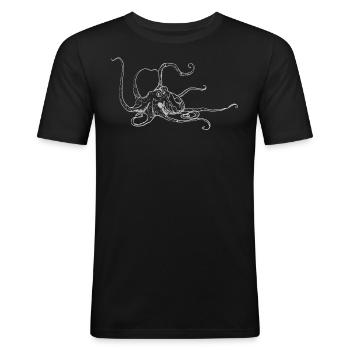 Octopus bright - Men's Slim Fit T-Shirt - black - Front - Nik (191cm)