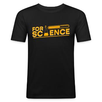 Wissenschaft - Männer Slim Fit T-Shirt - Schwarz - Vorne - Nik (191cm)