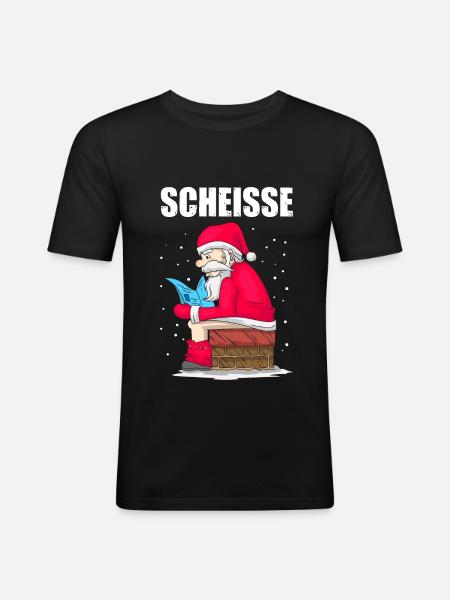 Shit Santa Claus Anti Christmas Gift - T-shirt près du corps Homme - noir