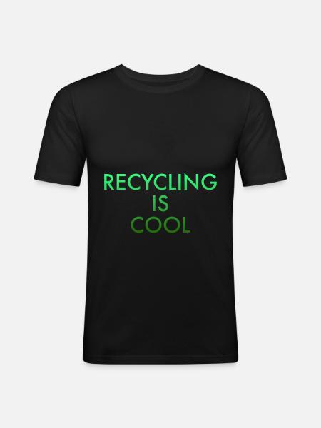 RECYCLING - Männer Slim Fit T-Shirt - Schwarz