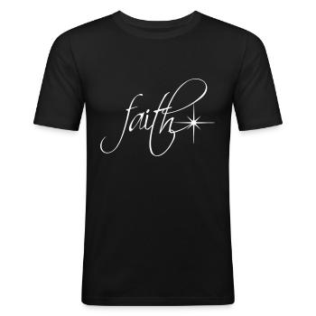 Faith Calligraphy with North Star faith - Men's Slim Fit T-Shirt - black - Front - Nik (191cm)