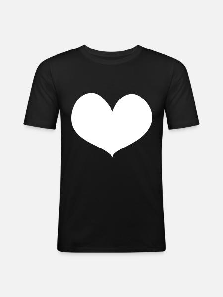 Heart - Trees - (2) - Men's Slim Fit T-Shirt - black