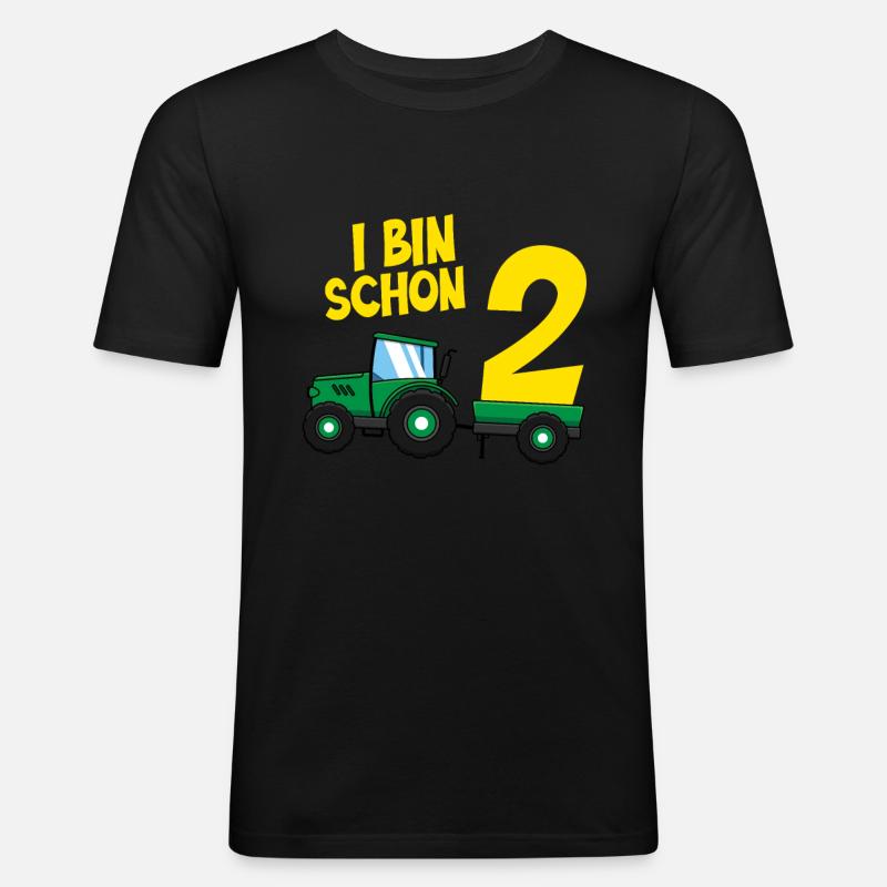 Ich bin schon 2 - Männer Slim Fit T-Shirt - Schwarz