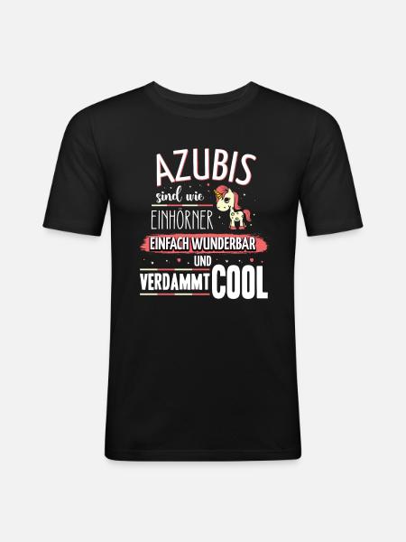 Azubis sind wie Einhörner - Männer Slim Fit T-Shirt - Schwarz