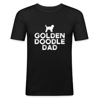Goldendoodle Papa - Männer Slim Fit T-Shirt - Schwarz - Vorne - Nik (191cm)