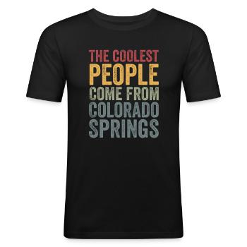 Coolest people Colorado Springs - Men's Slim Fit T-Shirt - black - Front - Nik (191cm)
